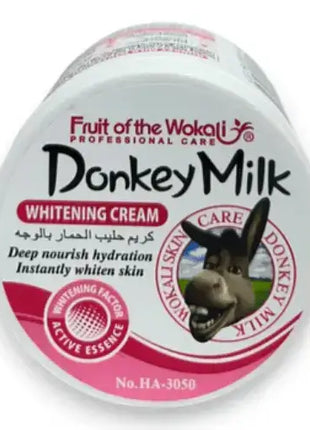 Donkey Milk Whitening Cream by Wokali, 115g pink packaging, deep hydration and skin whitening benefits.