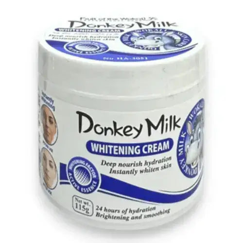 Donkey Milk Face Cream by Wokali in a 115g container, providing hydration and skin benefits.