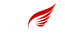 Rafoof logo featuring a stylized red wing design, symbolizing speed and elegance in branding.
