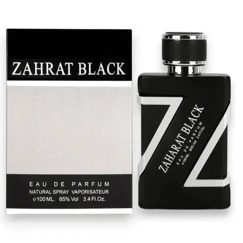 Zahrat Black Silver Eau De Parfum 100ml bottle and packaging, showcasing bold sophistication and captivating fragrance.