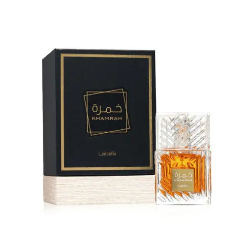 Lattafa Khamrah Eau de Parfum 100ml Unisex fragrance bottle and packaging