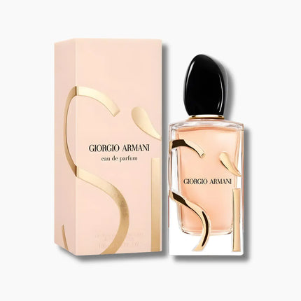 Giorgio Armani Si Eau De Parfum Refillable 100ml bottle and packaging displayed elegantly.