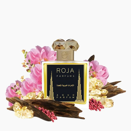 Roja Parfums Aoud United Arab Emirates 50ml bottle with floral and woody accents.