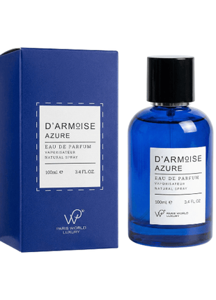 D Armoise Azure Eau de Parfum 100ml bottle and box, elegant unisex fragrance for sophisticated individuals.