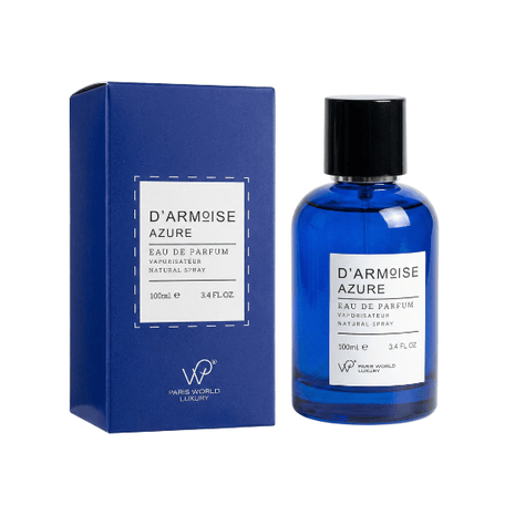 D Armoise Azure Eau de Parfum 100ml bottle and box, elegant unisex fragrance for sophisticated individuals.