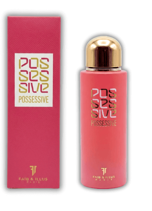 Faib and Illus Possessive Eau de Parfum 100ml bottle and box showcasing elegant design and branding.
