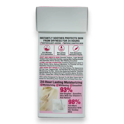 Donkey Milk Body Lotion by Wokali 400ml Pink | Rafoof