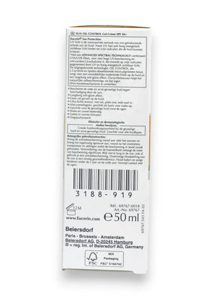 Eucerin Oil Control Sun Gel Cream SPF 50 50ml | Rafoof