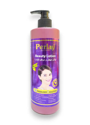 Perlay Beauty Lotion for Face and Body Care 550ml bottle with pump for easy application