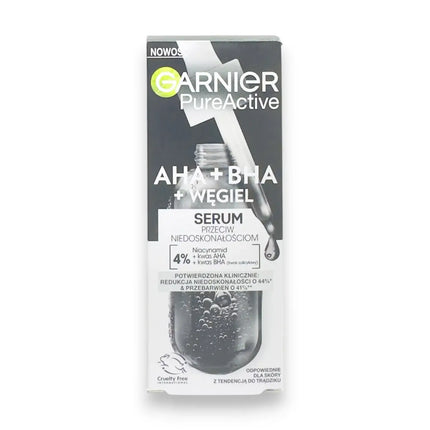 Garnier Pure Active AHA BHA Charcoal Face Serum 30ml | Rafoof
