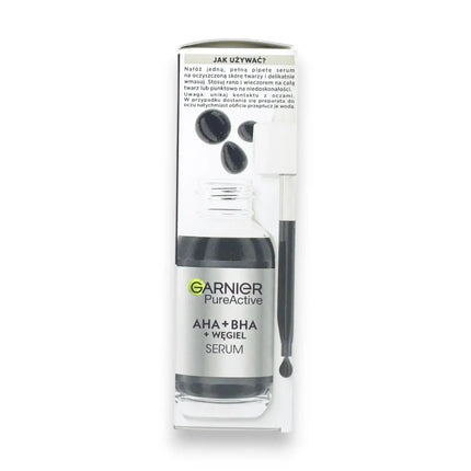 Garnier Pure Active AHA BHA Charcoal Face Serum 30ml | Rafoof