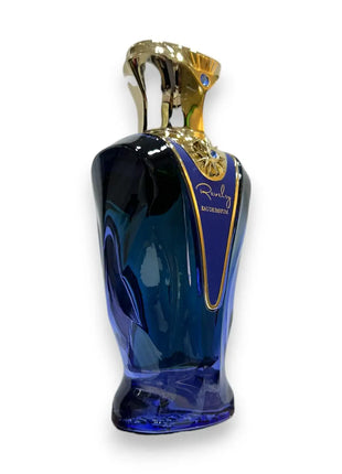 Zaharat Revelry Eau de Parfum 100ml bottle featuring a regal blue design and elegant golden cap.
