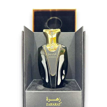 Zaharat Late Night Eau de Parfum 100ml in elegant black bottle, presented in luxurious packaging.