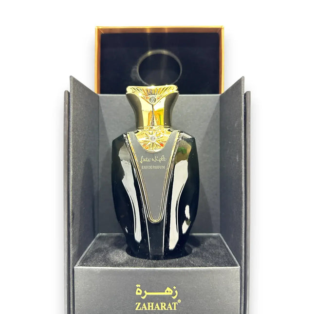 Zaharat Late Night Eau de Parfum 100ml in elegant black bottle, presented in luxurious packaging.