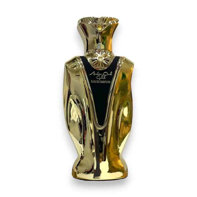Zaharat Amber Oud Gold Eau de Parfum bottle showcasing luxurious design and elegance in a 100ml size.