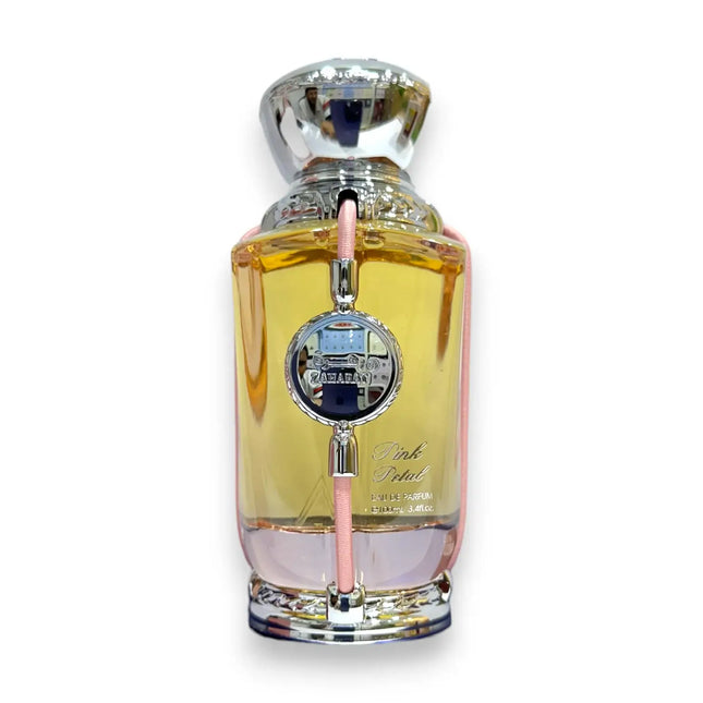 Zaharat Pink Petal Eau de Parfum 100ml bottle with elegant design and luxurious fragrance features.