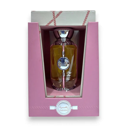 Zaharat Pink Petal Eau de Parfum 100ml in stylish pink packaging with a luxurious bottle design.