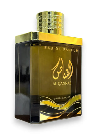 Al Qannas Black Eau de Parfum 100ml bottle featuring elegant design and luxurious golden accents.