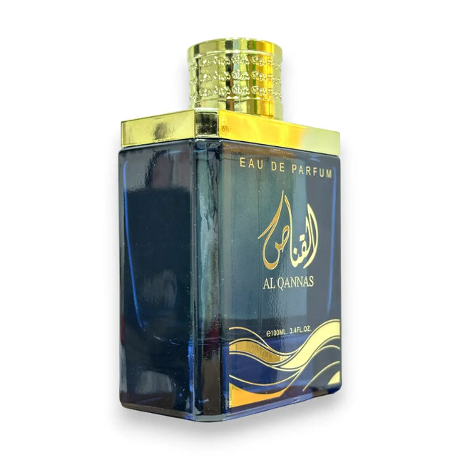 Al Qannas Blue Eau de Parfum 100ml bottle with elegant packaging and gold accents