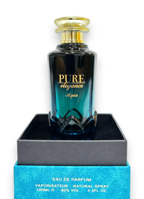 Pure Elegance Aqua Eau de Parfum 100ml bottle with elegant design and packaging.