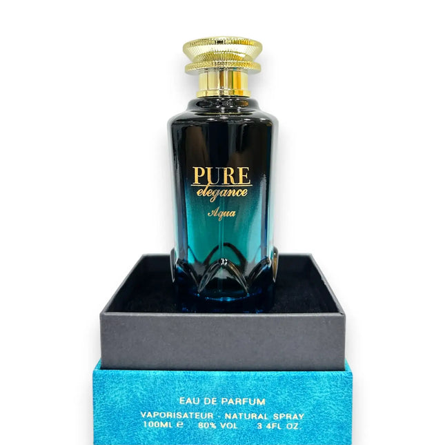 Pure Elegance Aqua Eau de Parfum 100ml bottle with elegant design and packaging.