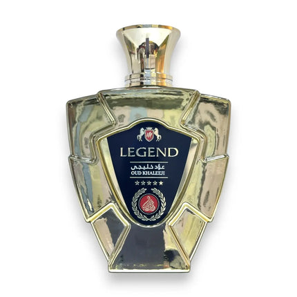 Legend Gold Oud Khaleeji Eau de Parfum 100ml bottle with a luxurious design and elegant label.