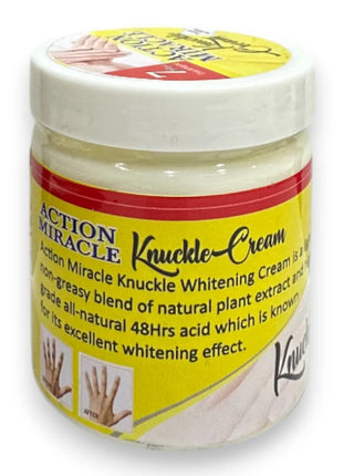 Action Miracle Knuckle Cream jar, a hydrating product for dry knuckles with natural ingredients.
