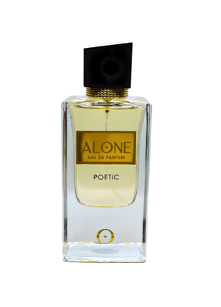 Alone Poetic Eau De Parfum 60ml bottle showcasing its elegant design and golden liquid inside.