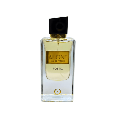 Alone Poetic Eau De Parfum 60ml bottle showcasing its elegant design and golden liquid inside.