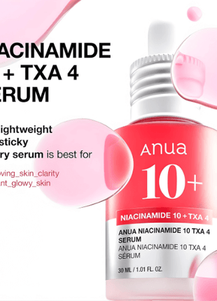 Anua Niacinamide 10 TXA 4 Serum 30ml in a vibrant packaging designed for clear, radiant skin.