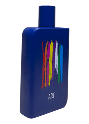 Art Samam Unisex Eau De Parfum 100ml vibrant blue bottle showcasing artistic design and modern fragrance.