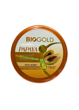 Bio Gold Papaya Beauty Cream 30g packaging with honey and papaya images for glowing skin.