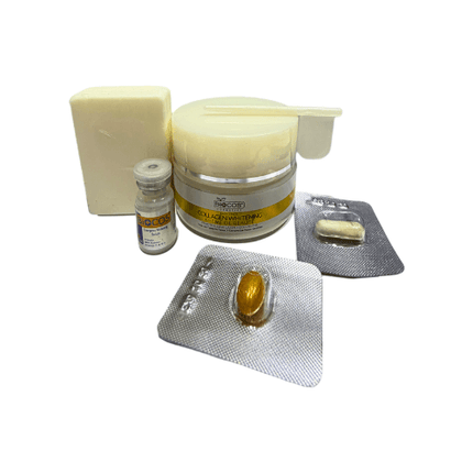Biocos Collagen 5 in 1 Beauty Cream Pack including cream, cleansing bar, serum, and capsules.