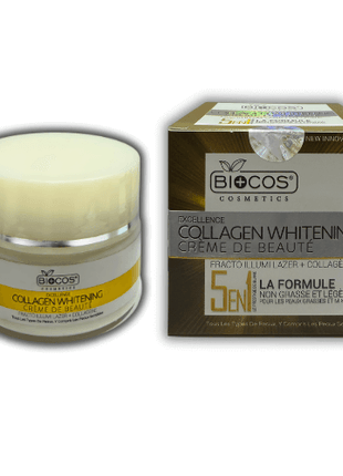 Biocos Collagen 5 in 1 Beauty Cream Pack with moisturizing cream and cleansing bar.