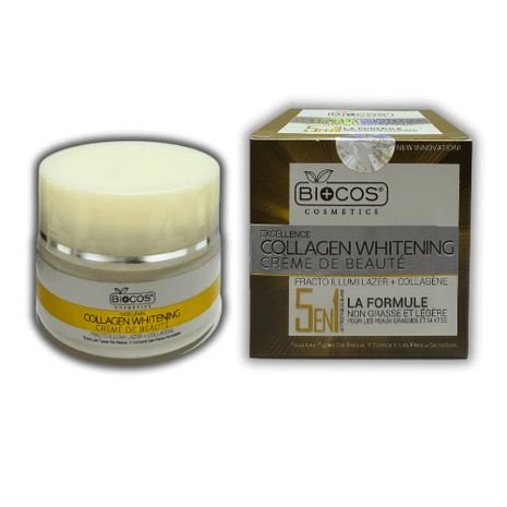 Biocos Collagen 5 in 1 Beauty Cream Pack with moisturizing cream and cleansing bar.