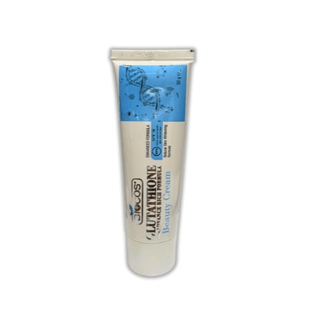 Biocos Glutathione Advance Cream 40g tube promoting skin hydration and texture maintenance.