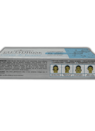 Packaging of Biocos Glutathione Advance Cream 40g showing instructions for use and benefits.