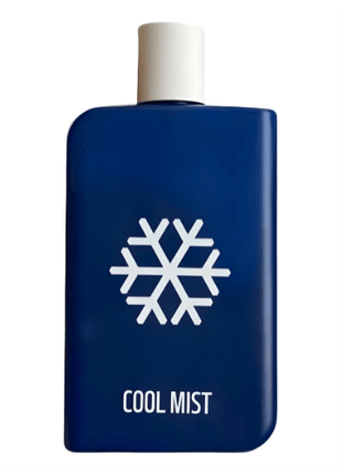 Cool Mist Samam Eau De Parfum 100ml bottle with snowflake design on blue background.