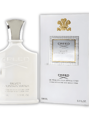 Creed Silver Mountain Water EDP 100ml fragrance bottle and box showcasing luxury scent.