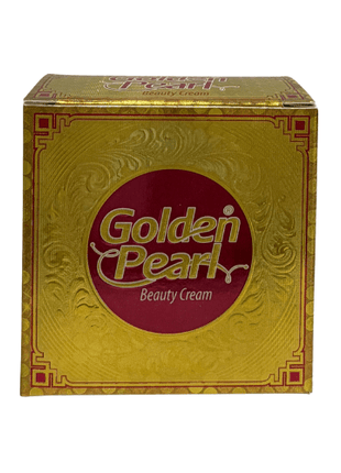 Golden Pearl Beauty Cream Facial packaging box in golden design for skincare application.
