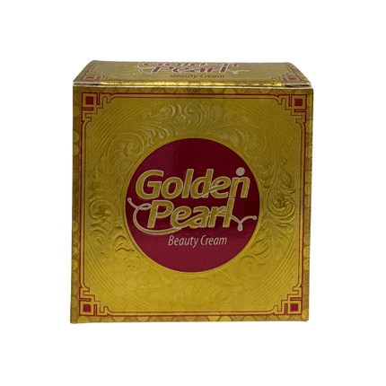Golden Pearl Beauty Cream Facial packaging box in golden design for skincare application.