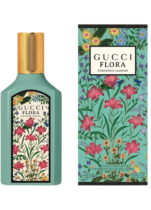 Gucci Flora Gorgeous Jasmine EDP 50ml bottle and floral box packaging