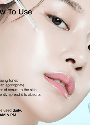 How to use Anua PDRN Hyaluronic Acid Serum, apply after toner for best results, suitable for daily use AM & PM.