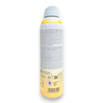 ISDIN Fotoprotector Transparent Spray SPF50 250ml back view with detailed usage instructions and safety information.