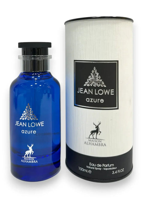 Jean Lowe Azure Maison Alhambra EDP 100ml bottle and packaging on a white background.