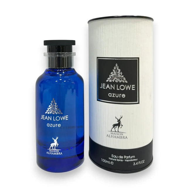 Jean Lowe Azure Maison Alhambra EDP 100ml bottle and packaging on a white background.