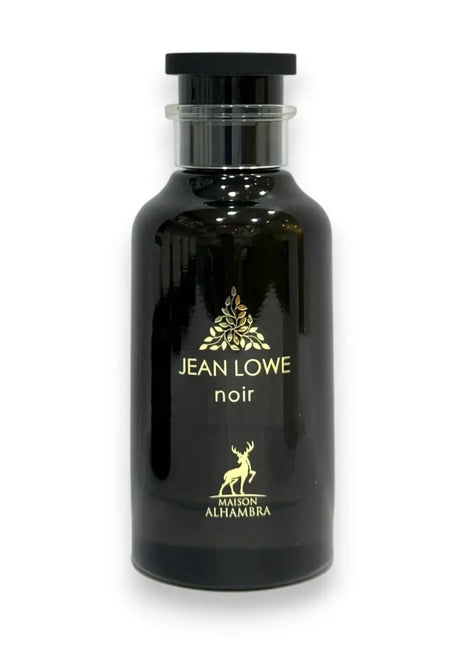 Jean Lowe Noir Maison Alhambra EDP 100ml bottle with elegant black design and gold accents.