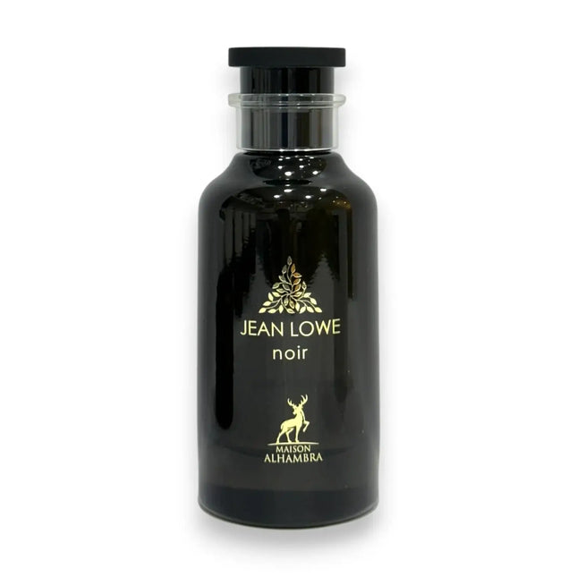 Jean Lowe Noir Maison Alhambra EDP 100ml bottle with elegant black design and gold accents.