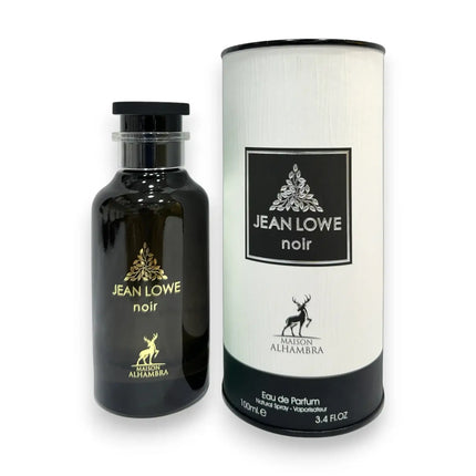 Jean Lowe Noir Maison Alhambra EDP 100ml bottle and packaging, showcasing the elegant design and branding.