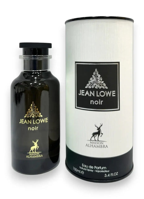 Jean Lowe Noir Maison Alhambra EDP 100ml bottle and packaging, showcasing the elegant design and branding.